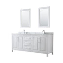 Daria 80" Free Standing Double Vanity Set with MDF Cabinet, Marble Vanity Top, 2 Undermount Sinks, and 2 Framed Mirrors - image 1
