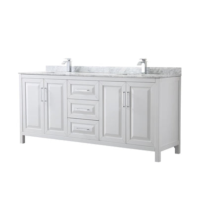 Daria 80" Free Standing Double Vanity Set with MDF Cabinet, Marble Vanity Top, and 2 Undermount Sinks - image 1