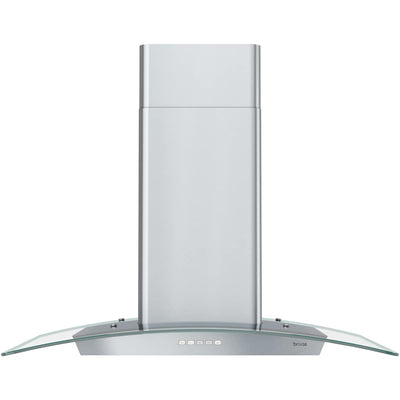 Brisas 290 - 600 CFM 30 Inch Wide Wall Mounted Range Hood with Curved Glass Canopy and LumiLight LED Lighting - image 1