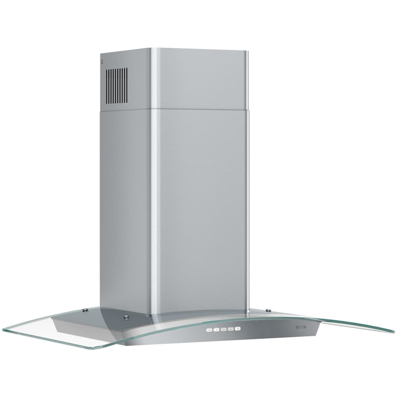 Brisas 290 - 600 CFM 30 Inch Wide Wall Mounted Range Hood with Curved Glass Canopy and LumiLight LED Lighting - image 2
