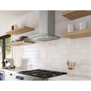 Brisas 290 - 600 CFM 30 Inch Wide Wall Mounted Range Hood with Curved Glass Canopy and LumiLight LED Lighting - image 4