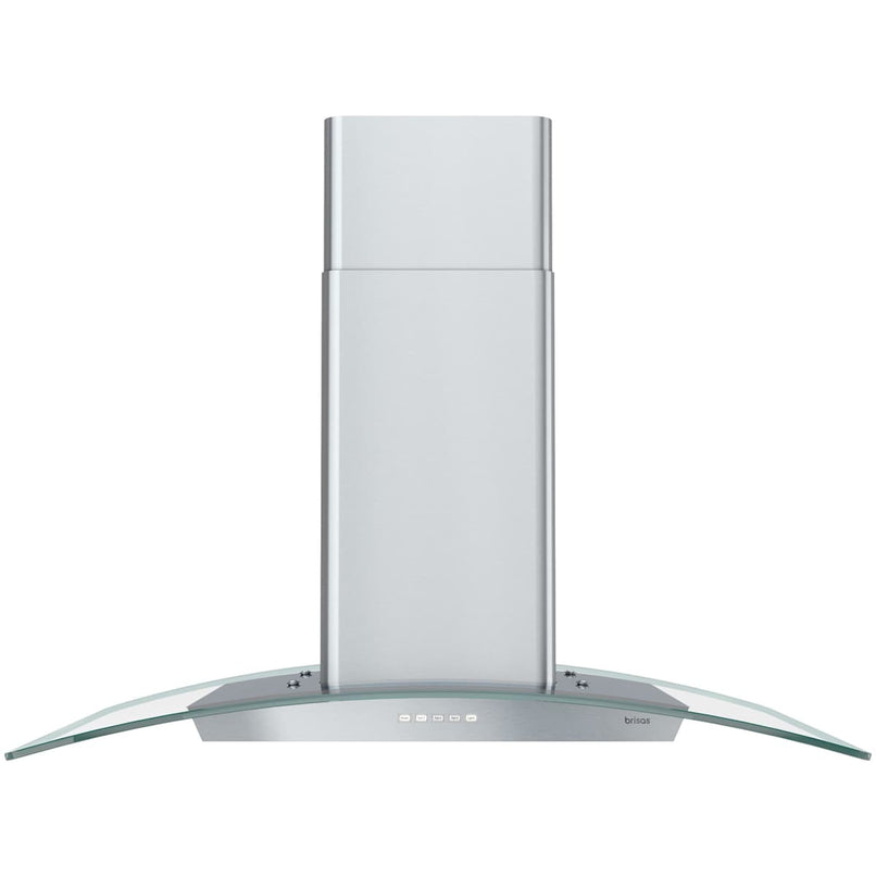 Brisas 290 - 600 CFM 36 Inch Wide Wall Mounted Range Hood with Curved Glass Canopy and LumiLight LED Lighting - image 1
