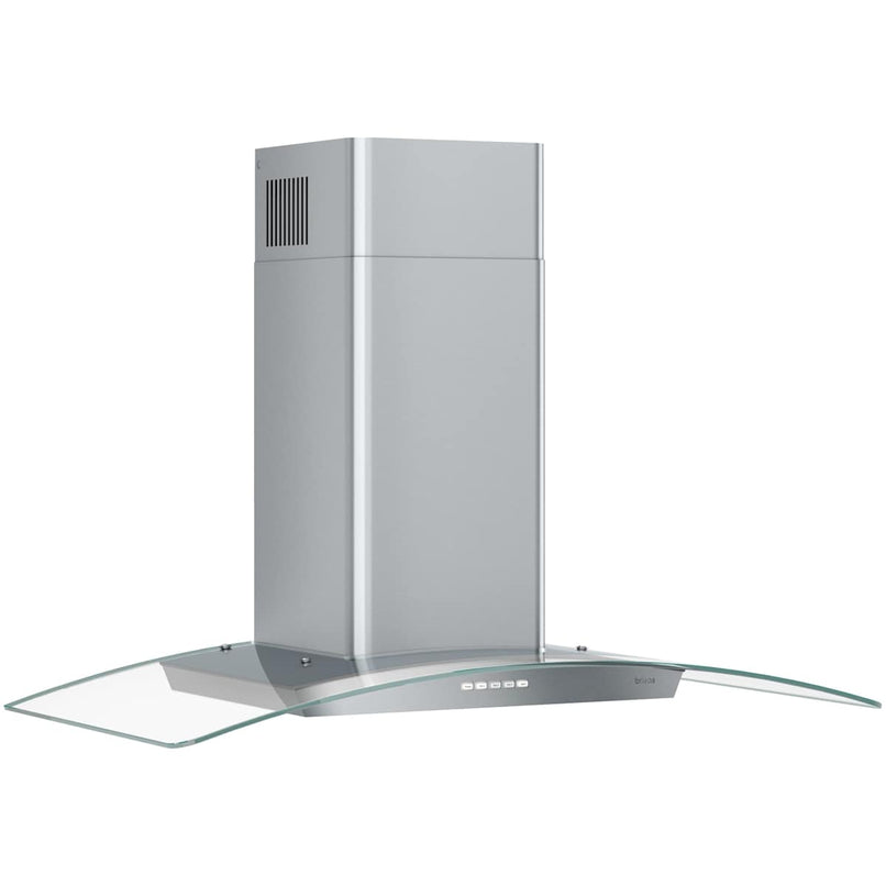 Brisas 290 - 600 CFM 36 Inch Wide Wall Mounted Range Hood with Curved Glass Canopy and LumiLight LED Lighting - image 2
