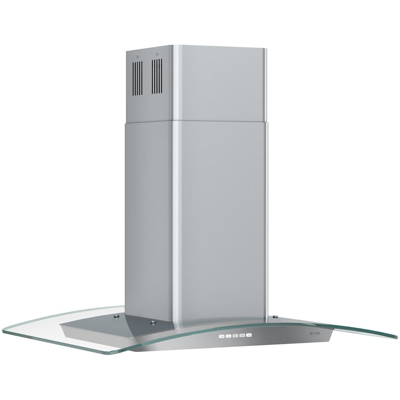 Brisas 290 - 600 CFM 30 Inch Wide Island Range Hood with Curved Glass Canopy and LumiLight LED Lighting - image 2