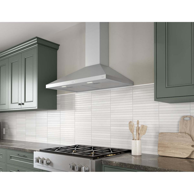 Brisas 290 - 600 CFM 36 Inch Wide Wall Mounted Range Hood with LumiLight LED Lighting - image 4