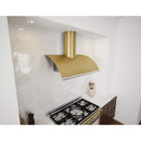 Okeanito 42 in. Wall Mount Range Hood with LED Lights in Brushed Gold - image 5
