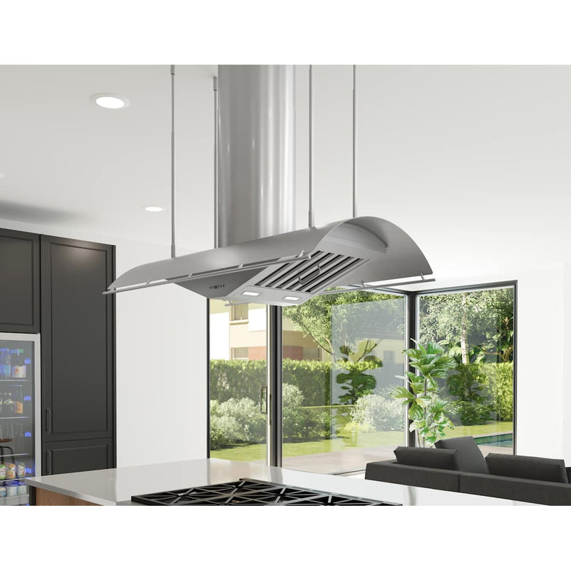 Trapeze 200 - 1000 CFM 48 Inch Wide Island Range Hood with LumiLight LED Lighting - image 6