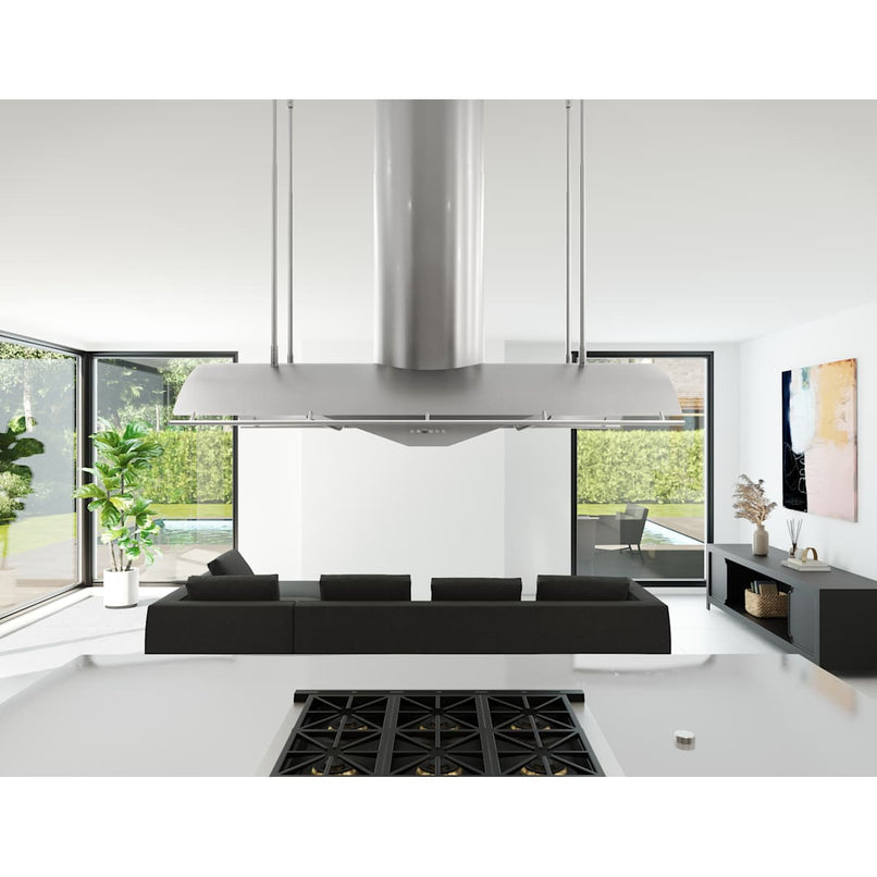 Trapeze 200 - 1000 CFM 60 Inch Wide Island Range Hood with LumiLight LED Lighting - image 3