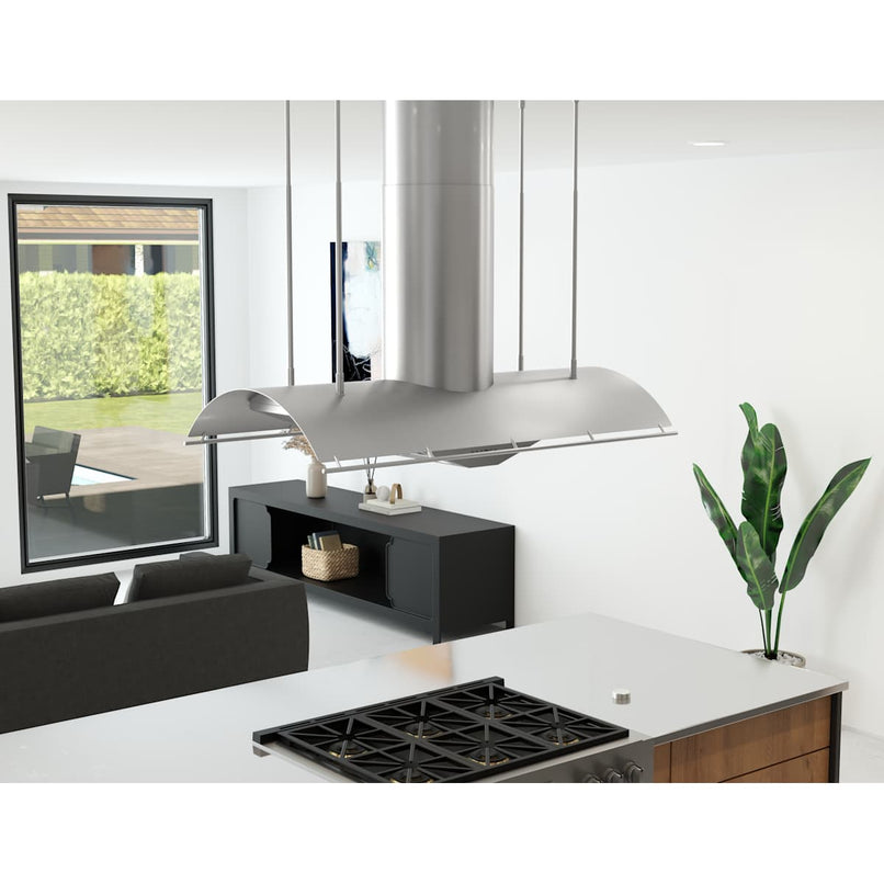 Trapeze 200 - 1000 CFM 60 Inch Wide Island Range Hood with LumiLight LED Lighting - image 5