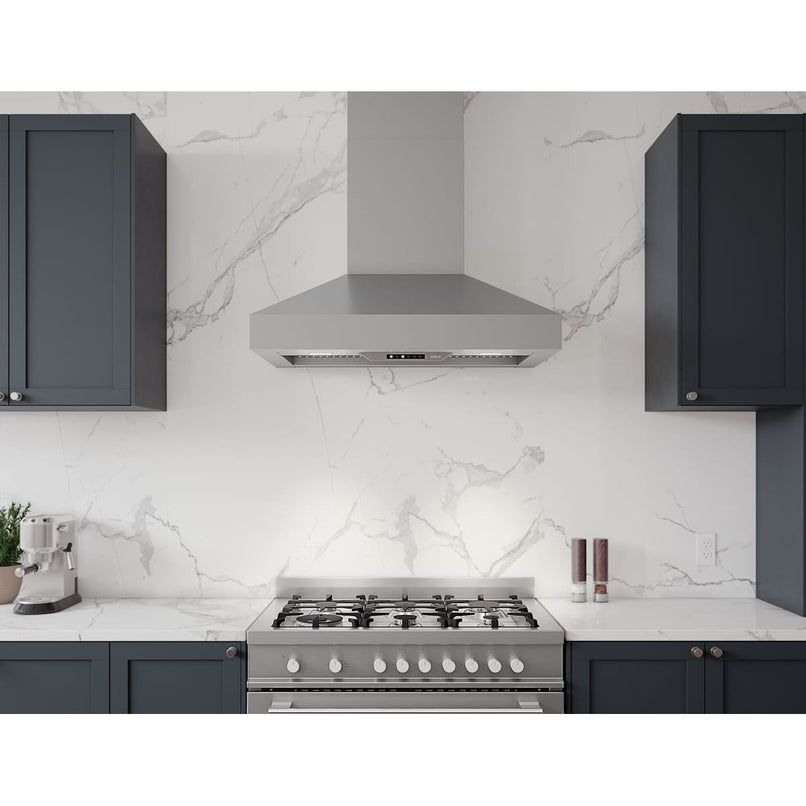 Podesta 36 Inch Wide Wall Mounted Range Hood with LED Lights and Airflow Control Technology™ - image 7