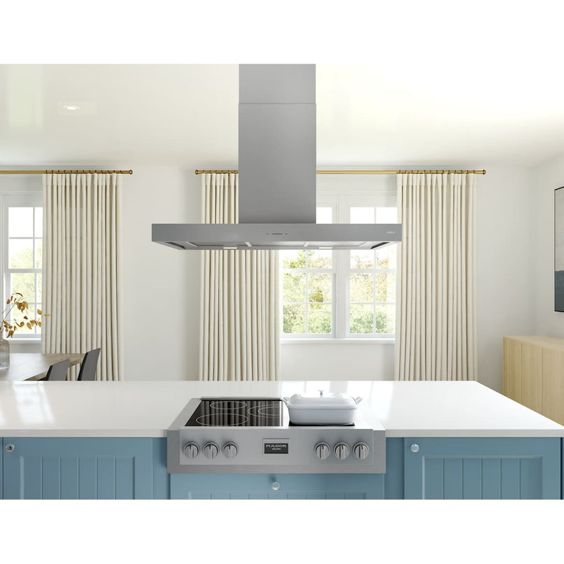 Roma 290 - 600 CFM 36 Inch Wide Island Range Hood with LumiLight LED Lighting - image 5