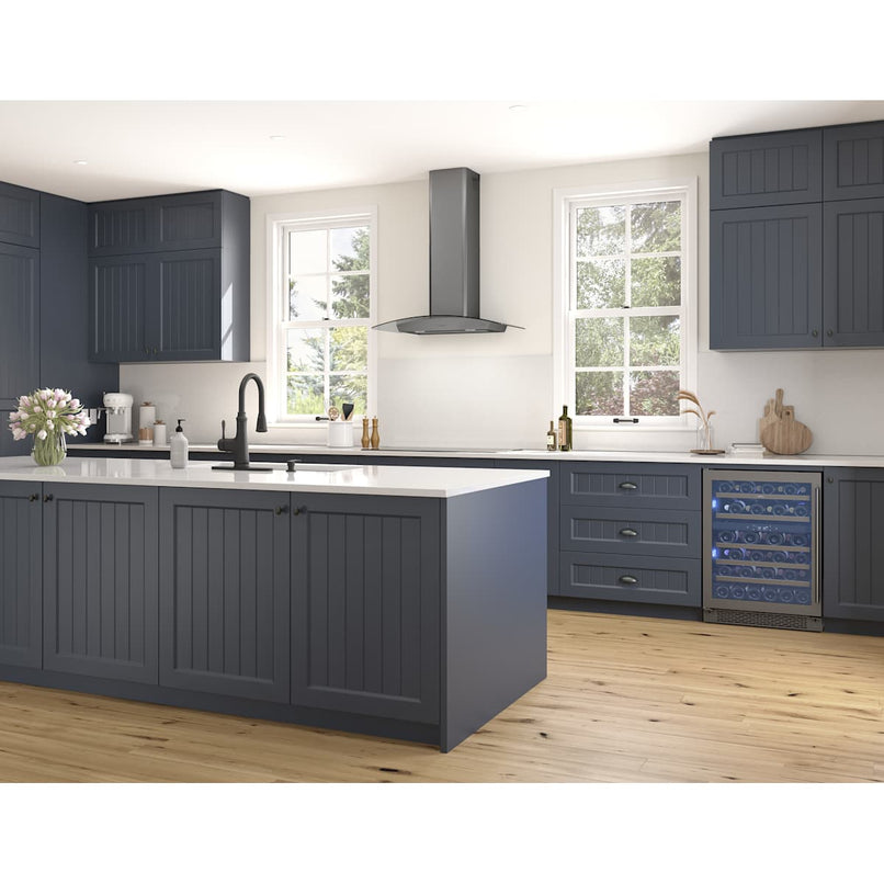 Ravenna 36 in. 600 CFM Wall Mount Range Hood with LED Light in Black Stainless Steel with Gray Glass Canopy - image 5