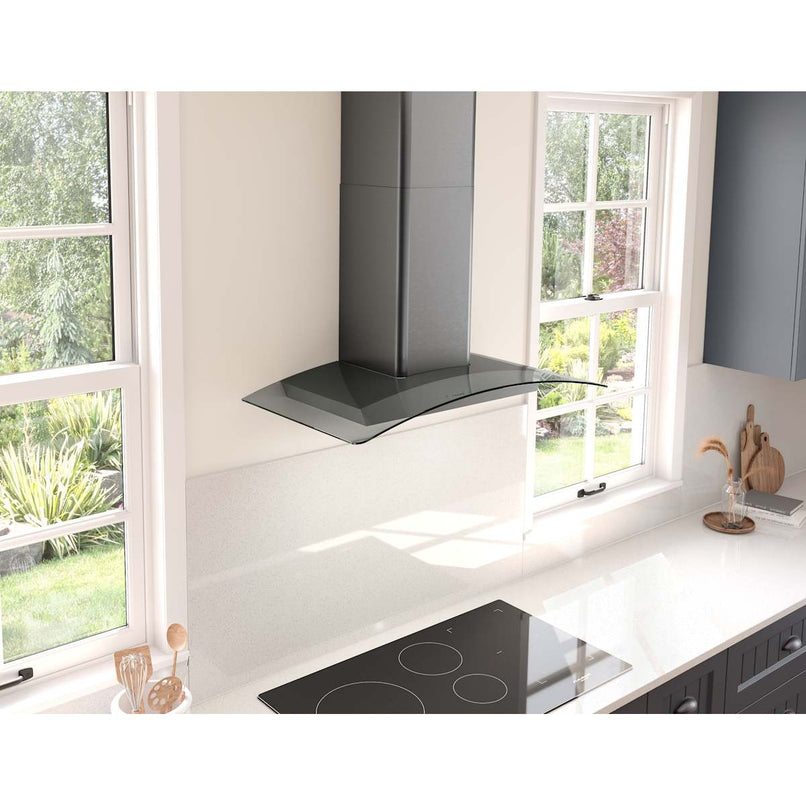 Ravenna 36 in. 600 CFM Wall Mount Range Hood with LED Light in Black Stainless Steel with Gray Glass Canopy - image 7