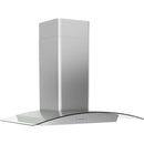 Ravenna 36 in. 600 CFM Wall Mount Range Hood with LED Light in Stainless Steel with Clear Glass Canopy - image 2