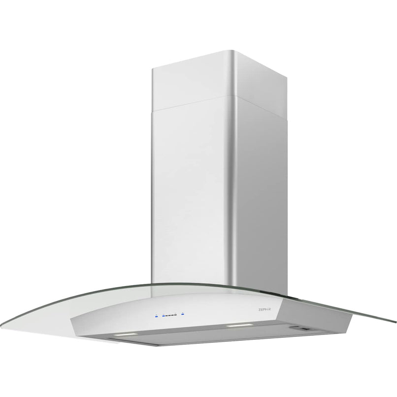 Ravenna 36 in. 600 CFM Wall Mount Range Hood with LED Light in Stainless Steel with Clear Glass Canopy - image 3