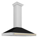 ZLINE Autograph Edition 48 in. Convertible Stainless Steel Range Hood with Black Matte Shell and Champagne Bronze Handle (KB4STZ-BLM48-CB)