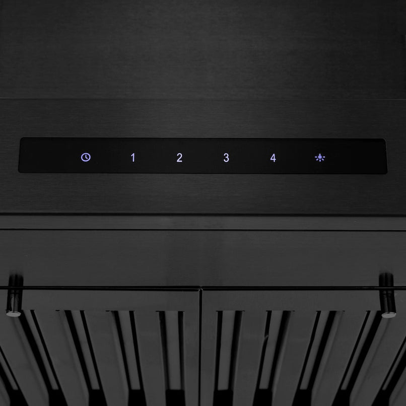 ZLINE 24 in. CrownSound™ Ducted Vent Wall Mount Range Hood in Black Stainless Steel with Built-in Bluetooth Speakers (BSKENCRN-BT-24)