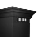 ZLINE 30 in. Convertible Vent Wall Mount Range Hood in Black Stainless Steel with Crown Molding (BSKENCRN-30)