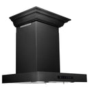 ZLINE 30 in. Convertible Vent Wall Mount Range Hood in Black Stainless Steel with Crown Molding (BSKENCRN-30)