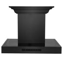 ZLINE 24 in. CrownSound™ Ducted Vent Wall Mount Range Hood in Black Stainless Steel with Built-in Bluetooth Speakers (BSKENCRN-BT-24) front.