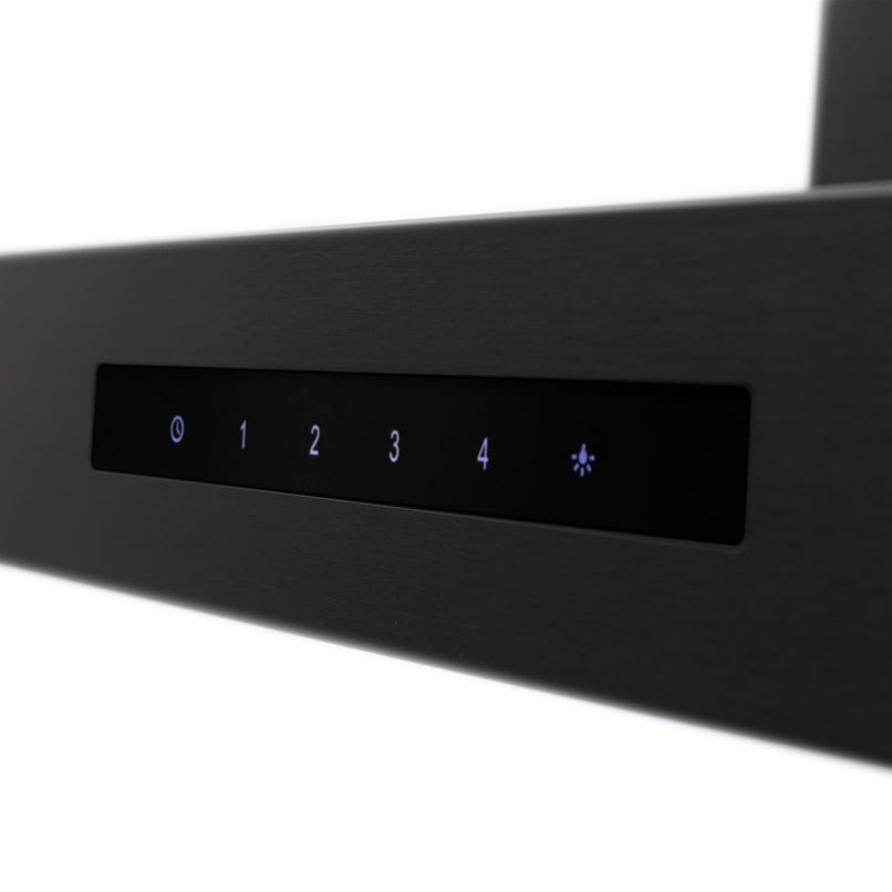 ZLINE 36 in. CrownSound™ Ducted Vent Wall Mount Range Hood in Black Stainless Steel with Built-in Bluetooth Speakers (BSKENCRN-BT-36)