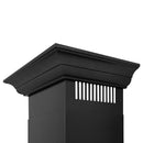 ZLINE 24 in. Convertible Vent Wall Mount Range Hood in Black Stainless Steel with Crown Molding (BSKBNCRN-24) chimney detail.