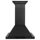 ZLINE 24 in. Convertible Vent Wall Mount Range Hood in Black Stainless Steel with Crown Molding (BSKBNCRN-24) front.