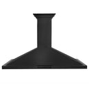 ZLINE 48 in. Convertible Vent Wall Mount Range Hood in Black Stainless Steel with Crown Molding (BSKBNCRN-48) front.