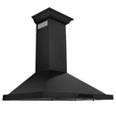 ZLINE 30 in. Convertible Vent Wall Mount Range Hood in Black Stainless Steel with Crown Molding (BSKBNCRN-30)