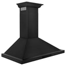 ZLINE 36 in. Convertible Vent Wall Mount Range Hood in Black Stainless Steel with Crown Molding (BSKBNCRN-36) side.