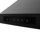 ZLINE 36 in. Convertible Vent Wall Mount Range Hood in Black Stainless Steel (BSKBN-36) buttons.