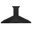 ZLINE 48 in. CrownSound™ Ducted Vent Wall Mount Range Hood in Black Stainless Steel with Built-in Bluetooth Speakers (BSKBNCRN-BT-48) front.