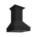 ZLINE 30 in. Wooden Wall Mount Range Hood in Rustic Black Finish (355CC-30) side, under.