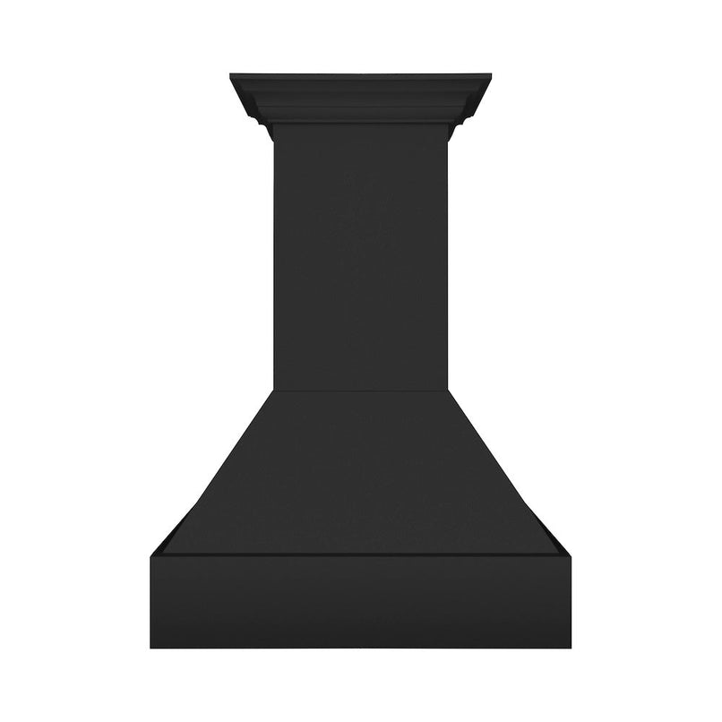 ZLINE 36 in. Wooden Wall Mount Range Hood in Rustic Black Finish (355CC-36) front.