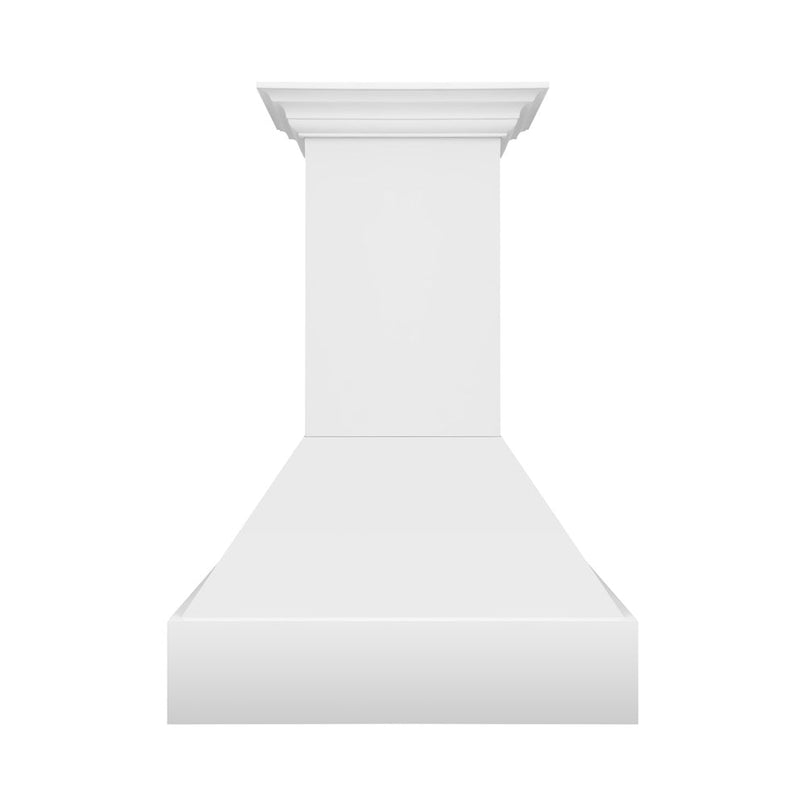 ZLINE 36 in. Wooden Wall Mount Range Hood in Rustic Bright White Finish (355WW-36) front.