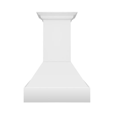 ZLINE 36 in. Wooden Wall Mount Range Hood in Rustic Bright White Finish (355WW-36) front.