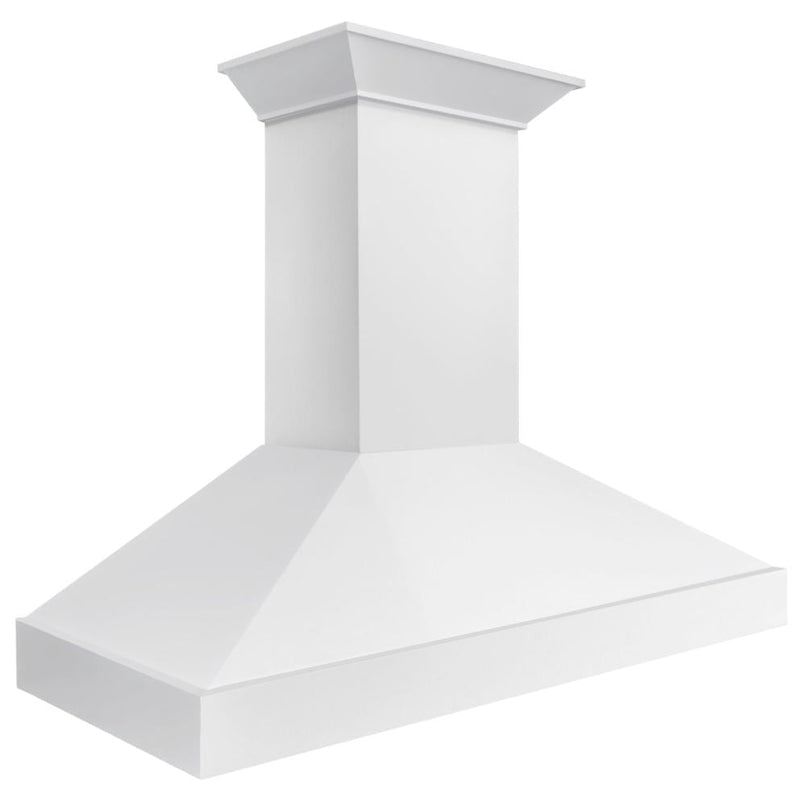 ZLINE 48 in. Wooden Wall Mount Range Hood in Smooth Bright White Finish (KBWW-48) side.