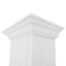 ZLINE 30 in. Wooden Wall Mount Range Hood in Shiplap Bright White Finish (KPWW-30) close-up, crown molding.