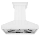 ZLINE 30 in. Wooden Wall Mount Range Hood in Shiplap Bright White Finish (KPWW-30) front, under.