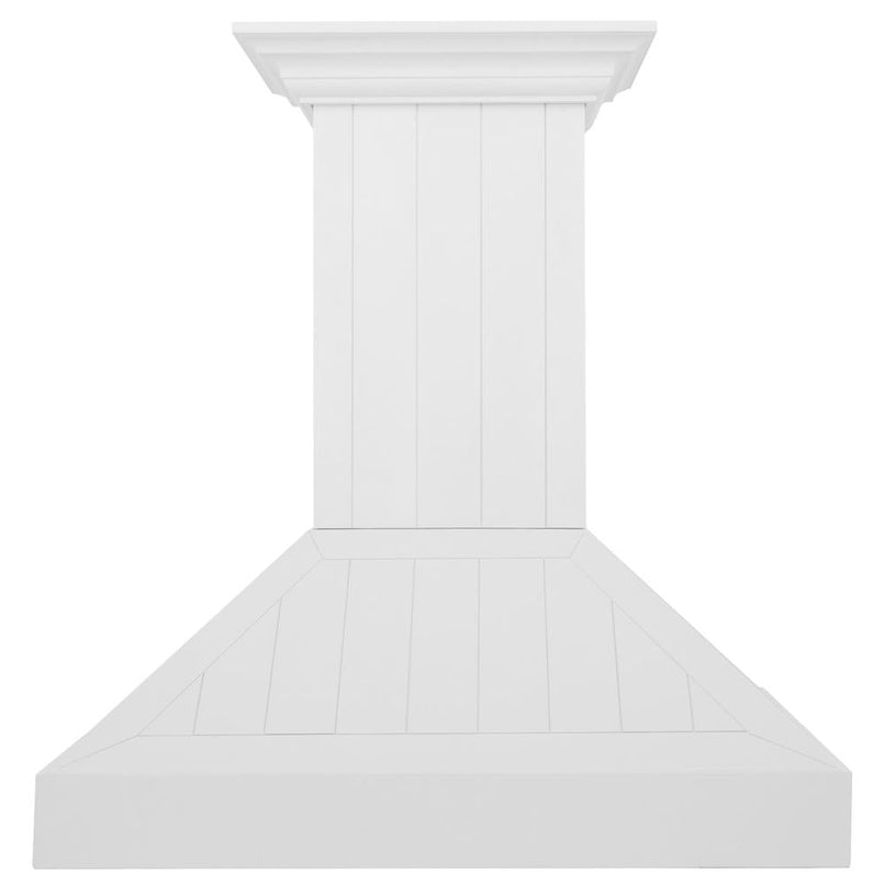 ZLINE 30 in. Wooden Wall Mount Range Hood in Shiplap Bright White Finish (KPWW-30) front.