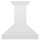 ZLINE 36 in. Wooden Wall Mount Range Hood in Shiplap Bright White Finish (KPWW-36) front.