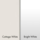 ZLINE Cottage White (left) and ZLINE Bright White Range Hood (right) Color Comparison.