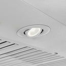 ZLINE 48 in. Ducted Wall Mount Range Hood in Satin Stainless Steel (8KF2S-48) built-in lighting.