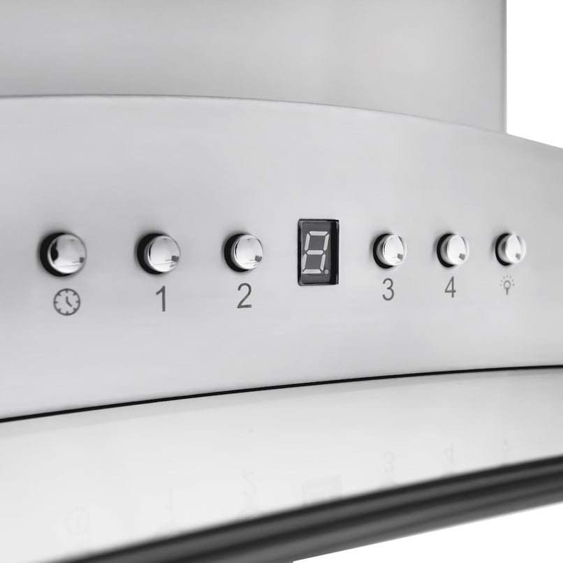 ZLINE 36 in. Convertible Vent Island Mount Range Hood in Stainless Steel and Glass (GL9i-36)