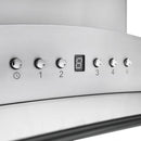 ZLINE 36 in. CrownSound™ Ducted Vent Island Mount Range Hood in Stainless Steel and Glass with Built-in Bluetooth Speakers (GL9iCRN-BT-36)