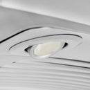 ZLINE 36 in. CrownSound™ Ducted Vent Island Mount Range Hood in Stainless Steel with Built-in Bluetooth Speakers (GL9iCRN-BT-36) built-in lighting.