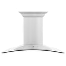 ZLINE 36 in. CrownSound™ Ducted Vent Island Mount Range Hood in Stainless Steel with Built-in Bluetooth Speakers (GL9iCRN-BT-36) front.