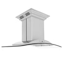 ZLINE 36 in. CrownSound™ Ducted Vent Island Mount Range Hood in Stainless Steel and Glass with Built-in Bluetooth Speakers (GL9iCRN-BT-36)