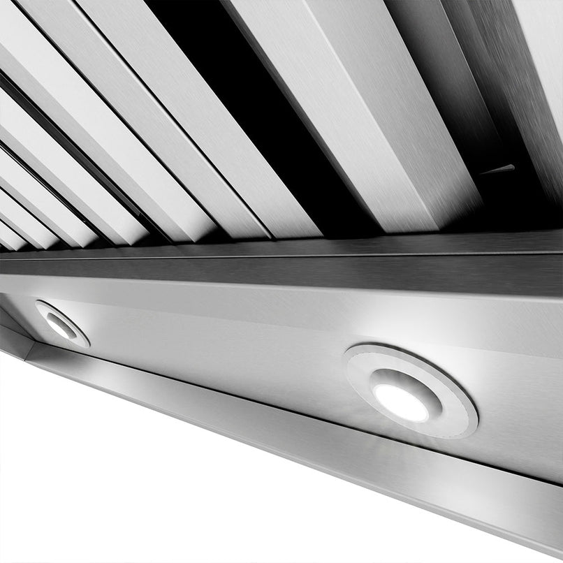 ZLINE 60 in. Island Mount Outdoor Grill Hood (GOi2-60) built-in lighting.