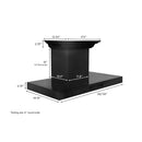 ZLINE 36 in. CrownSound™ Ducted Vent Wall Mount Range Hood in Black Stainless Steel with Built-in Bluetooth Speakers (BSKENCRN-BT-36) dimensional diagram.